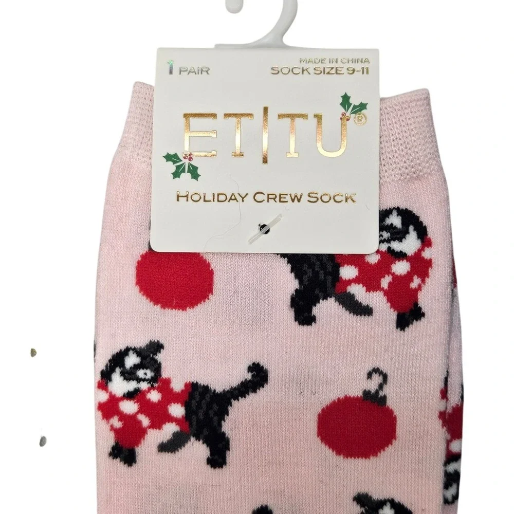 ETITU Crew Socks 3 Pairs St Patricks Holiday Valentine Day Dog Pattern Size 9 11